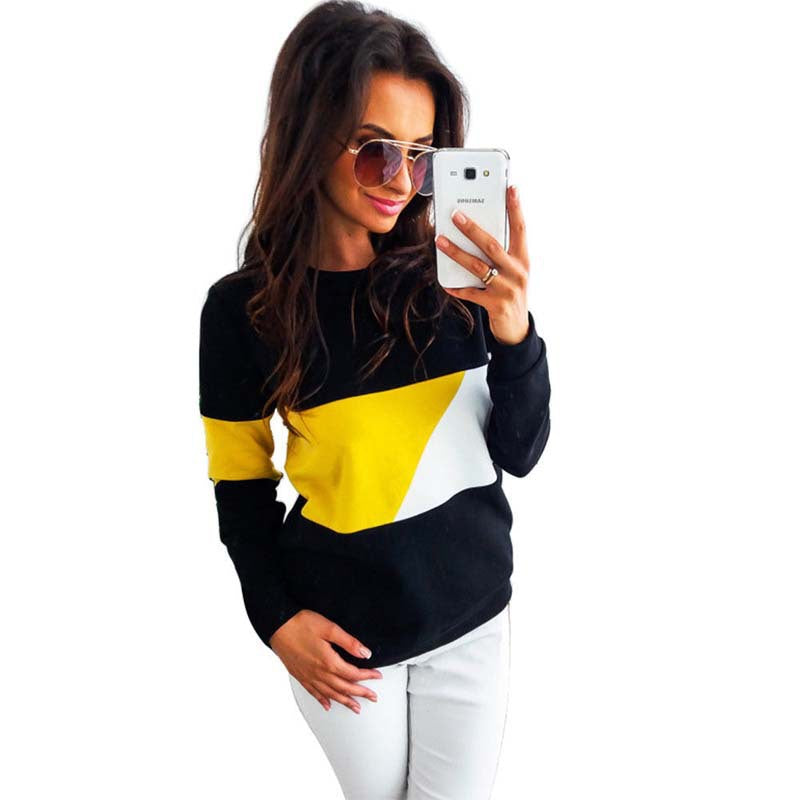 Damen Sweatshirt Lässig Farbblockdesign Norvielle