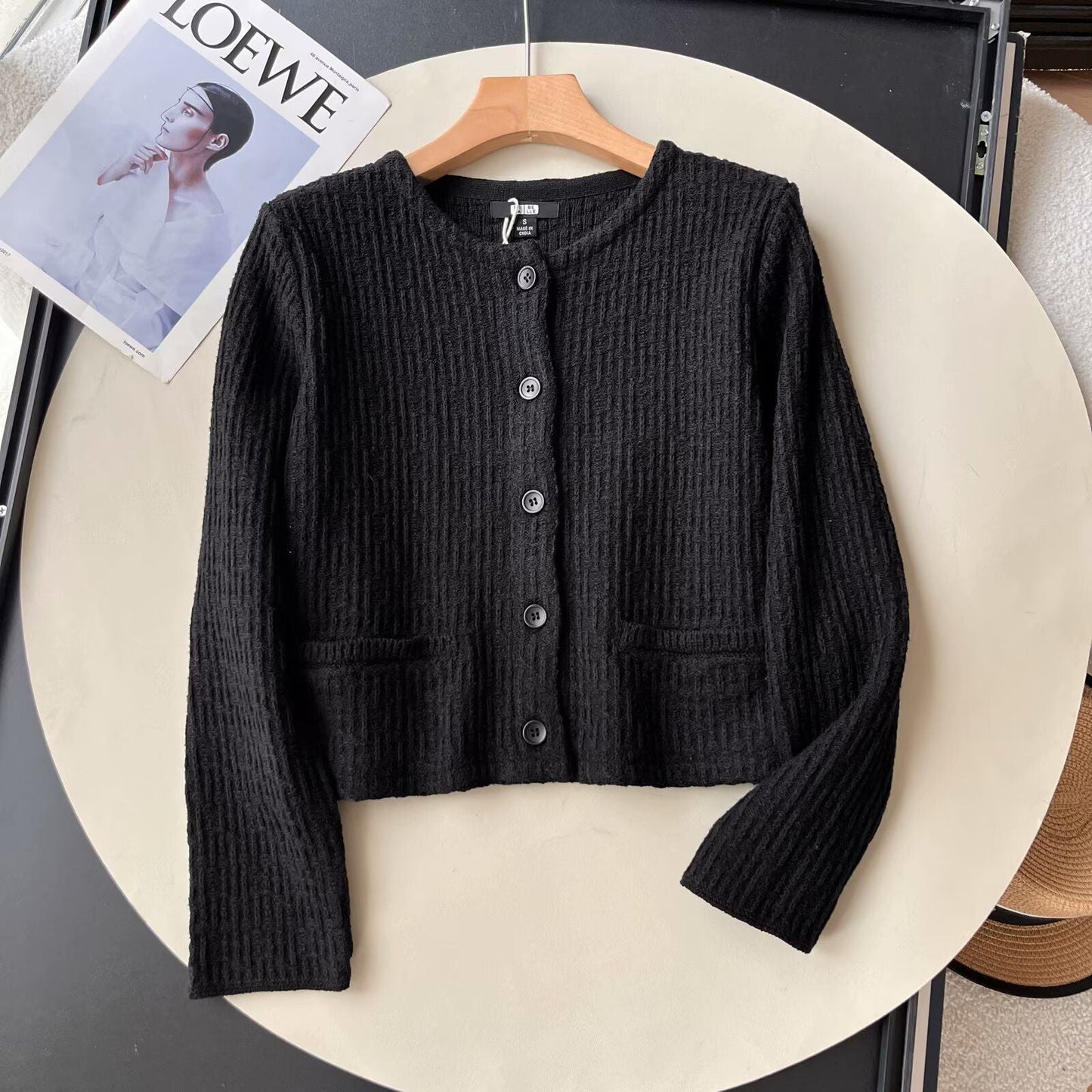Damen Strickcardigan Strukturiertes Muster Norvielle