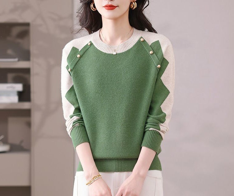 Damen Pullover Lässig Mit Applikationen Norvielle