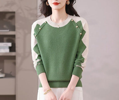 Damen Pullover Lässig Mit Applikationen Norvielle