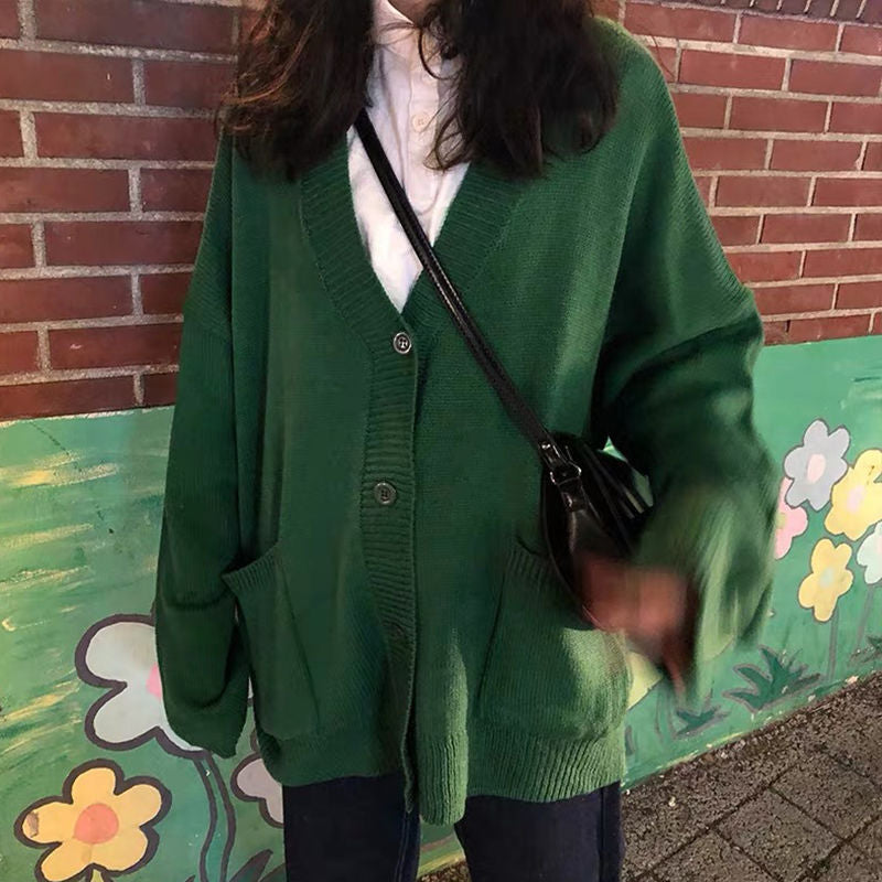Damen Cardigan Lässiger Schnitt Überschnittene Schultern Bequem