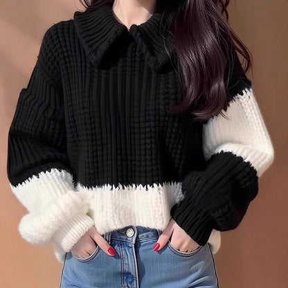 Damen Strickpullover mit Kragen Norvielle