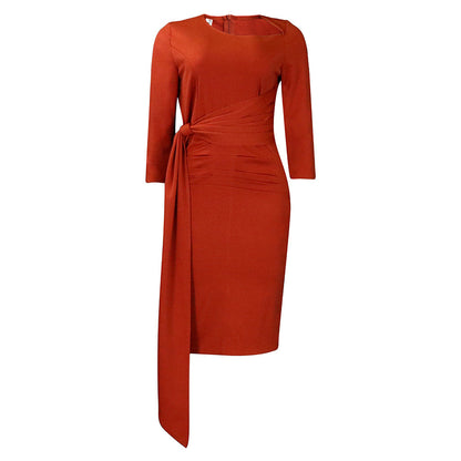 Damen Wickelkleid Elegante Taillierung Gürtel