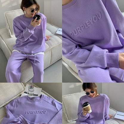 Damen Oversized Sweatshirt Lounge-Outfit Jogginghosen Norvielle