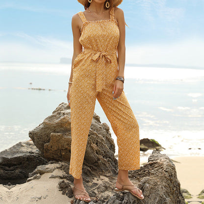 Damen Jumpsuit mit verstellbaren Trägern und Taillenzug Norvielle