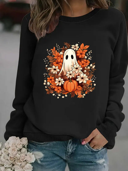 Damen Sweatshirt Herbstmotiv Gruselig Norvielle