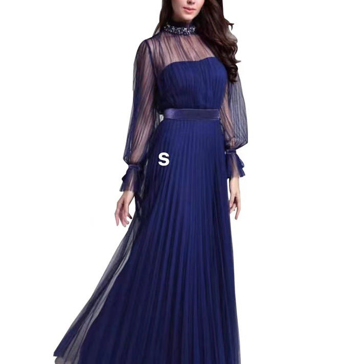 Damen Maxikleid Elegantes Chiffon Rüschen