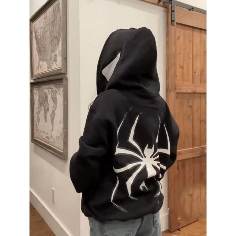 Damen Kapuzenpullover Spinnenmotiv Norvielle