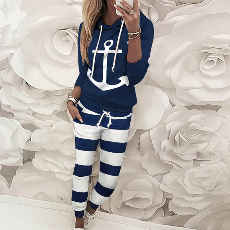 Damen Hoodie Maritim Ankerdesign Weich
