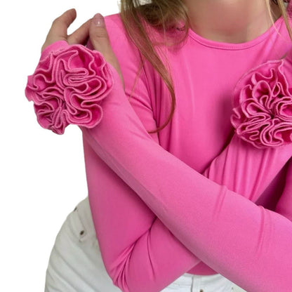 Damen Langarmshirt Rüschendetails Norvielle