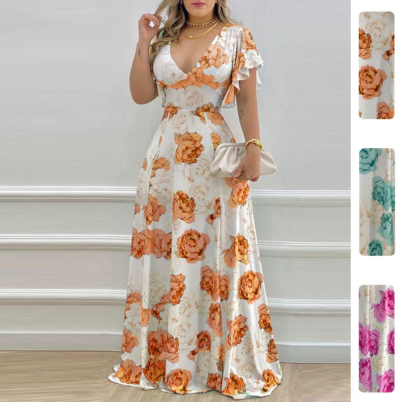 Damen Maxikleid Blumenmuster Norvielle - Norvielle