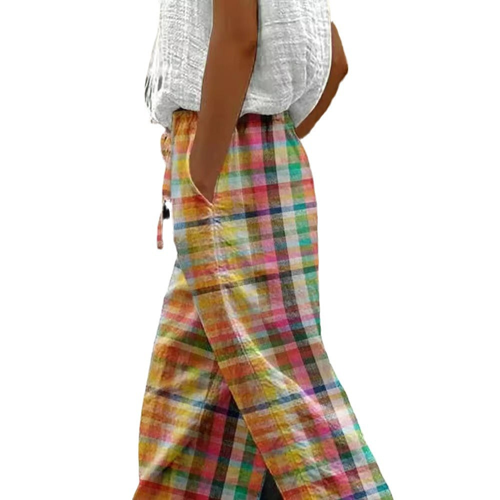Damen Sommerhose Kariert Norvielle