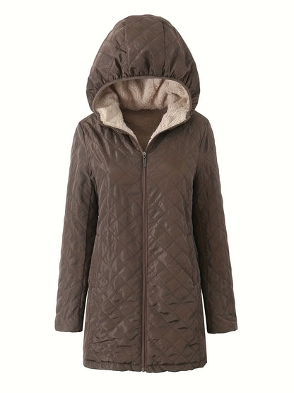 Damen Steppjacke mit Kapuze Fleecefutter Relaxed Fit