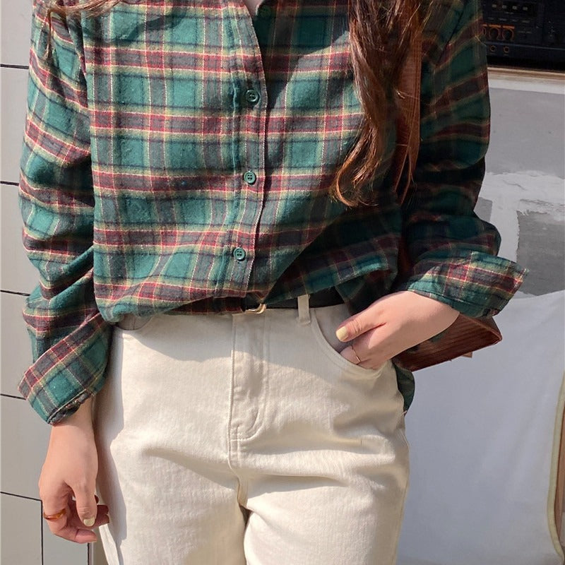 Damen Flanellhemd mit Button-Down-Kragen Weich Norvielle