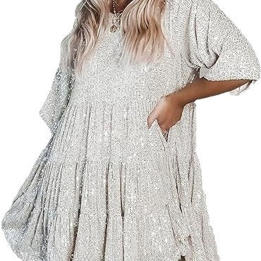 Damen Abendkleid Pailletten Norvielle Glitzer