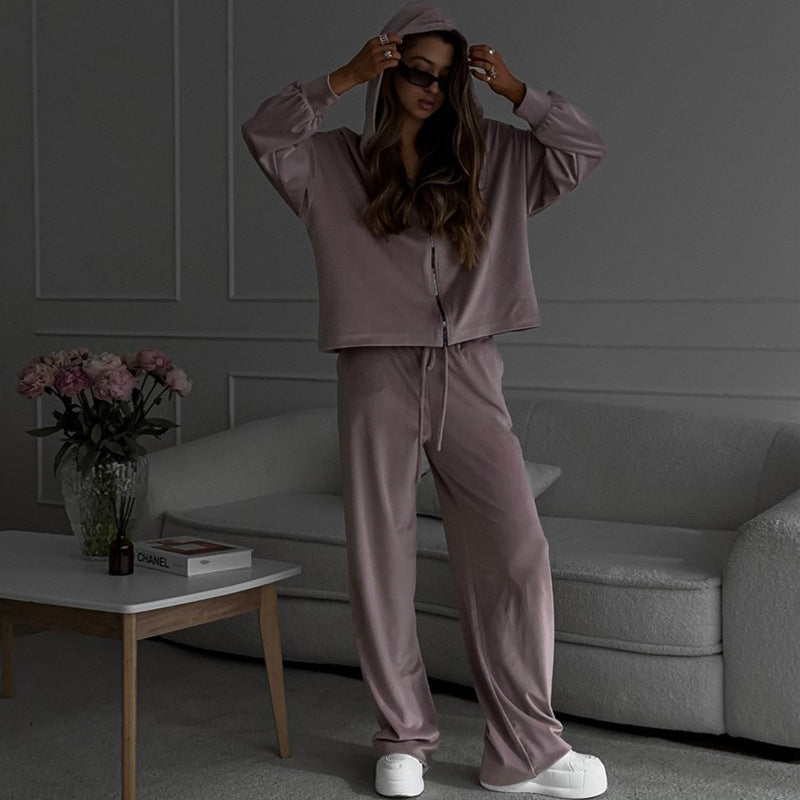 Damen Fleece-Jogginganzug Bequem Norvielle