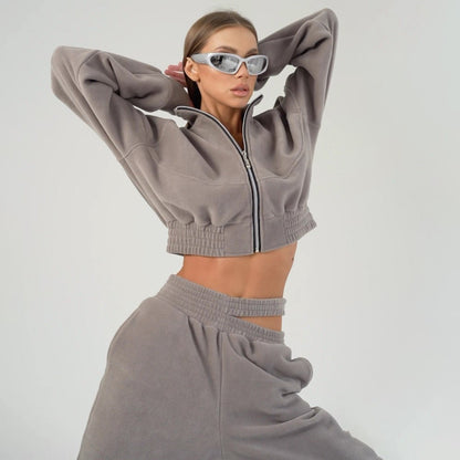 Damen Fleece Freizeitanzug Hochwertig Norvielle