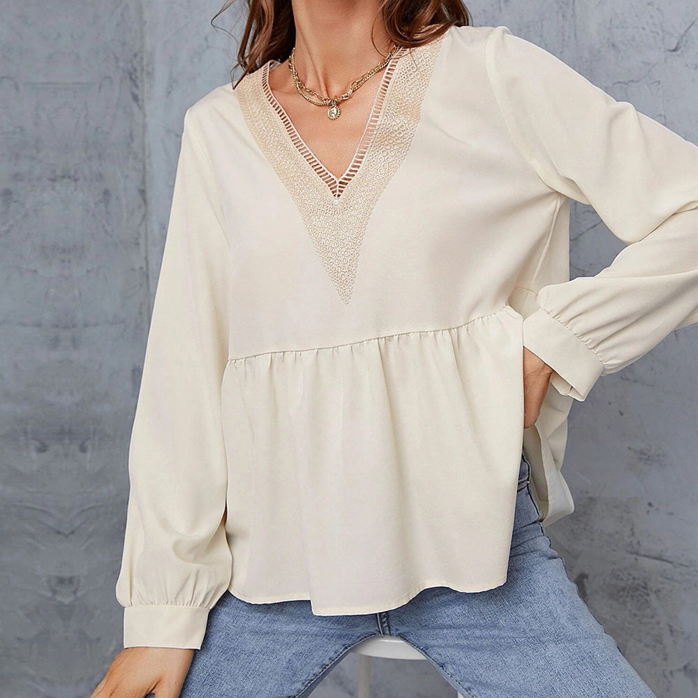 Damen Bluse Spitze Ärmel Norvielle - Norvielle