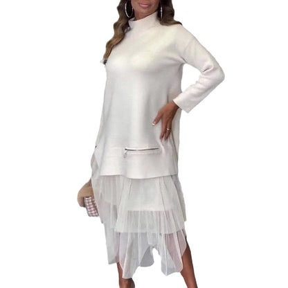Damen Hoodie-Kleid mit Tüll Norvielle