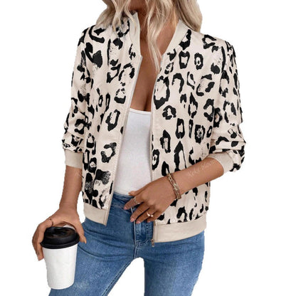 Damen Bomberjacke Leopardenmuster Norvielle