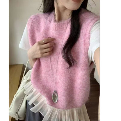Damen Pullover Rüschensaum Norvielle