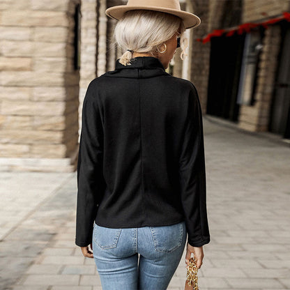 Damen Wickelbluse Strukturiert V-Ausschnitt Elegantes Design