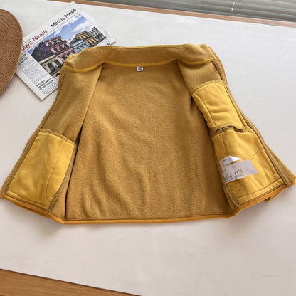 Damen Fleecejacke Hochschließend Reißverschlusstaschen Norvielle