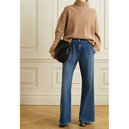 Damen Weite Jeans Hochbund Lässiger Schnitt - Norvielle