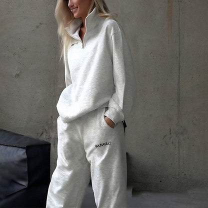 Damen Sportliches Lounge-Set Hochkragen Weites Design Norvielle