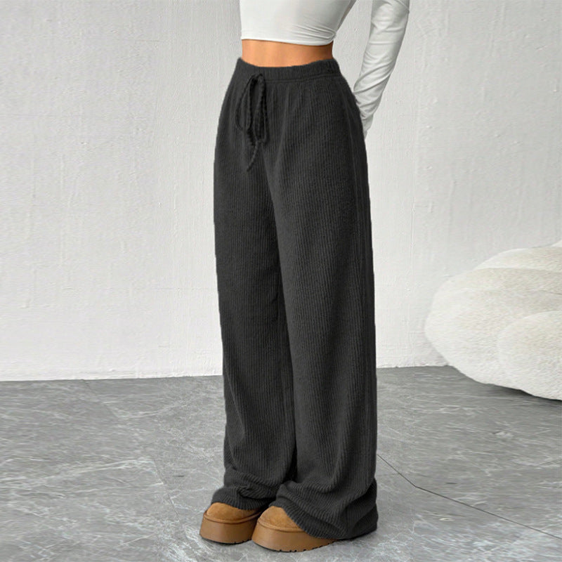 Damen Strickhosen Weites Bein Elastischer Bund Norvielle - Norvielle
