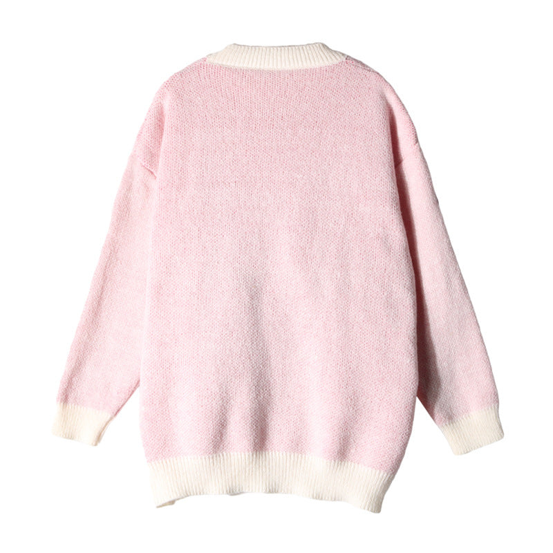 Damen Grobstrickpullover Lässiger Schnitt Mit Schriftzug Norvielle