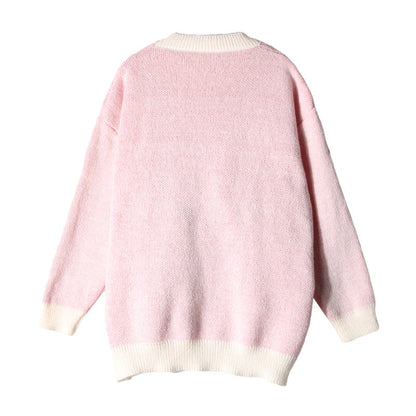 Damen Grobstrickpullover Lässiger Schnitt Mit Schriftzug Norvielle