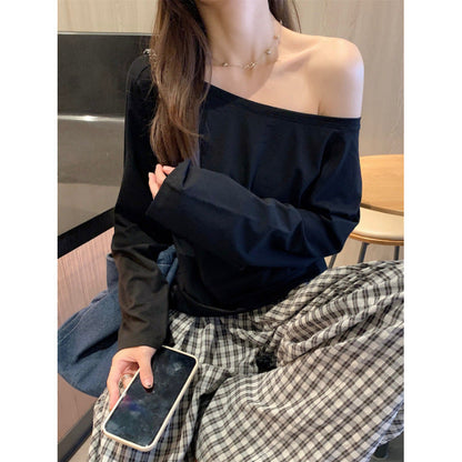 Damen Off-Shoulder Langarmshirt Norvielle