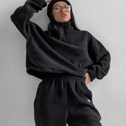 Damen Fleece-Sweatanzug Hochkragen Norvielle