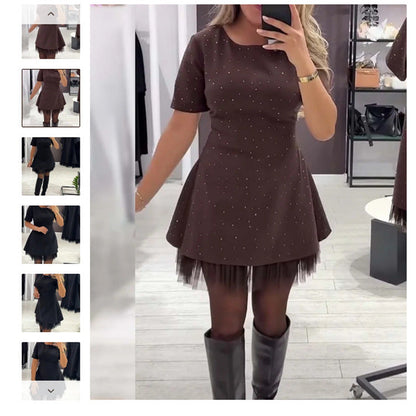 Damenkleid mit Tüllsaum Elegantes es Abendkleid