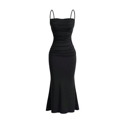 Damen Maxikleid Schulterfrei Raffungen Norvielle