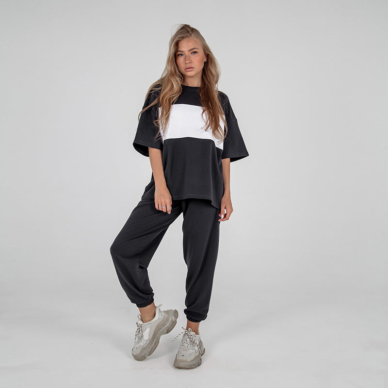 Damen Sportanzug Oversized Shirt Bequeme Jogginghosen Norvielle