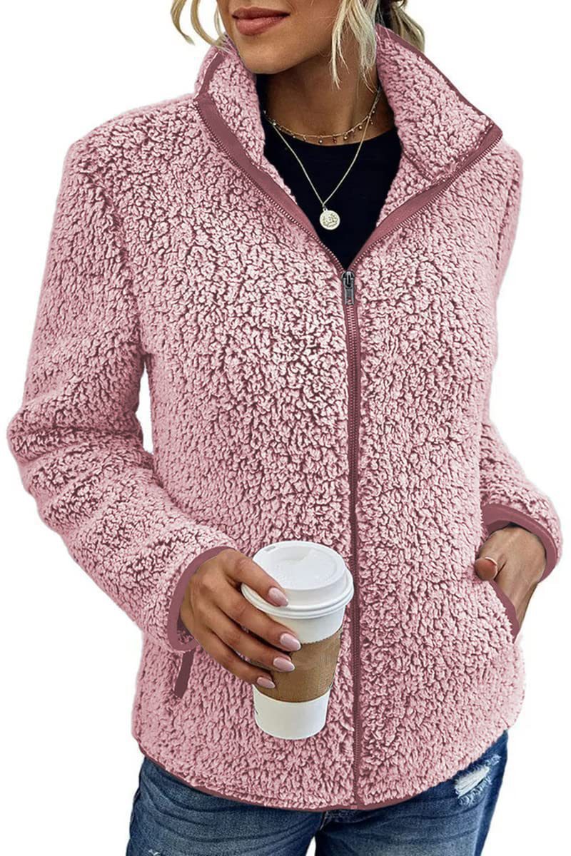 Damen Fleecejacke Weich Hochkragen Norvielle