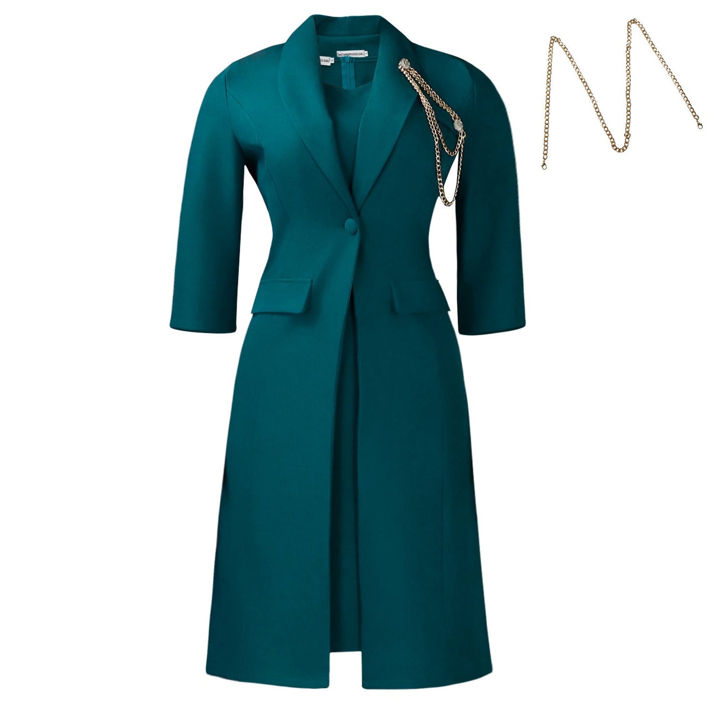 Damen Blazer-Kleid Asymmetrischer Saum Elegante Drapierung
