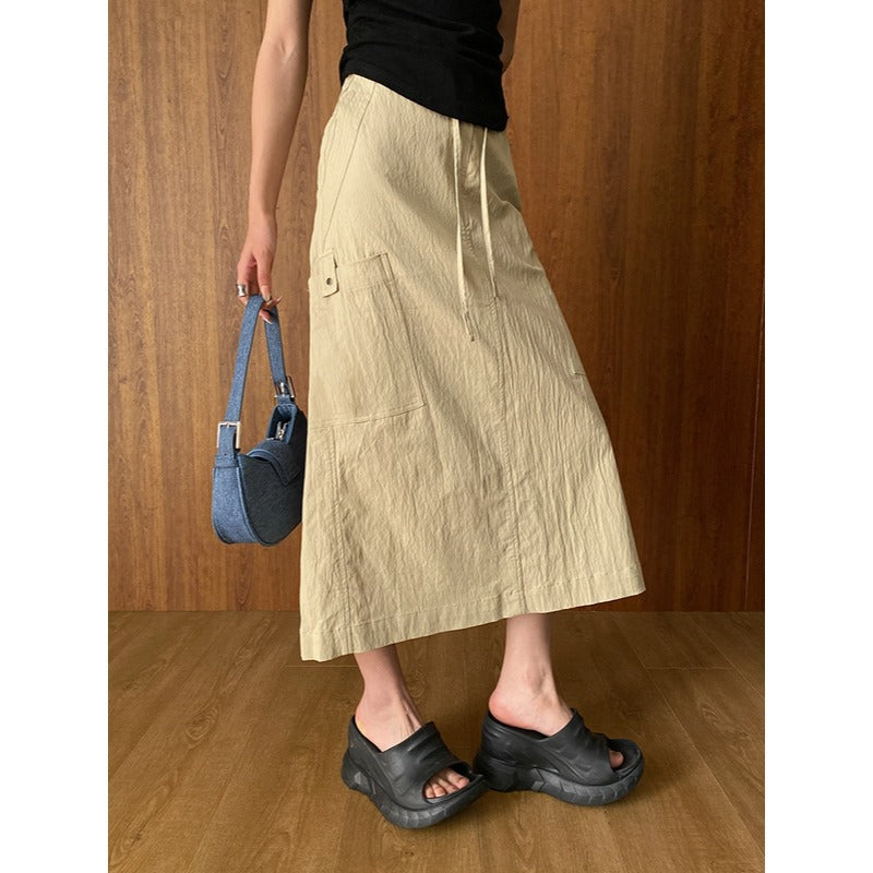 Damen Maxirock Elegantes Design Praktische Taschen Norvielle