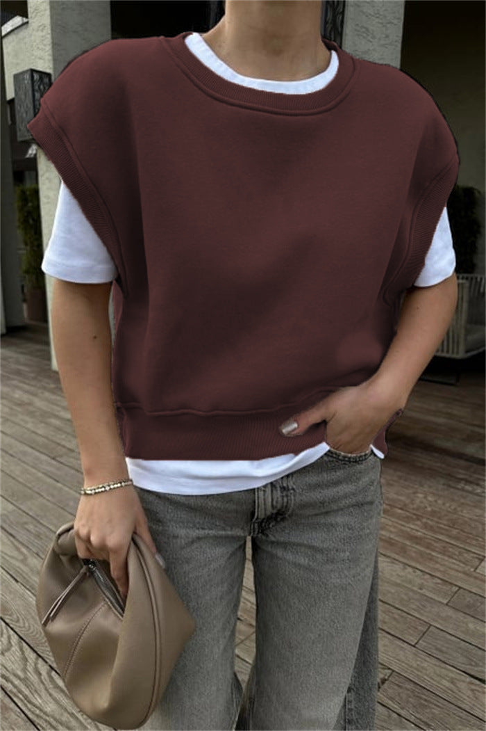 Damen Oversized Sweatshirt Breite Ärmel Hoch Bund Norvielle