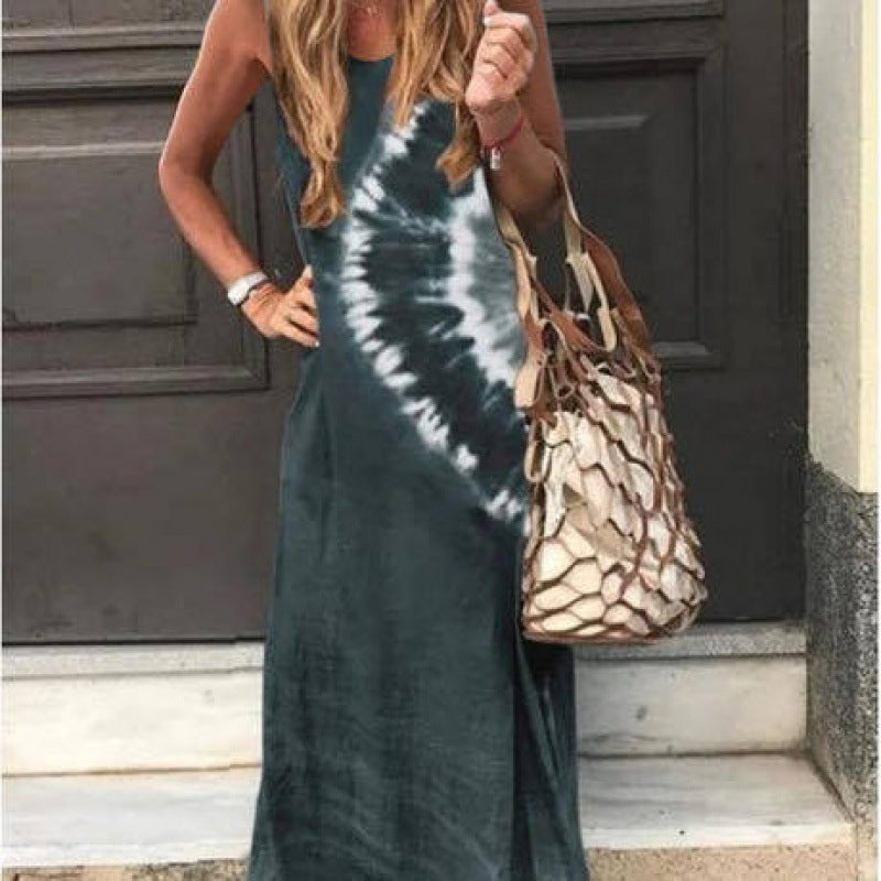 Damen Maxikleid Tie-Dye-Design Leicht Norvielle