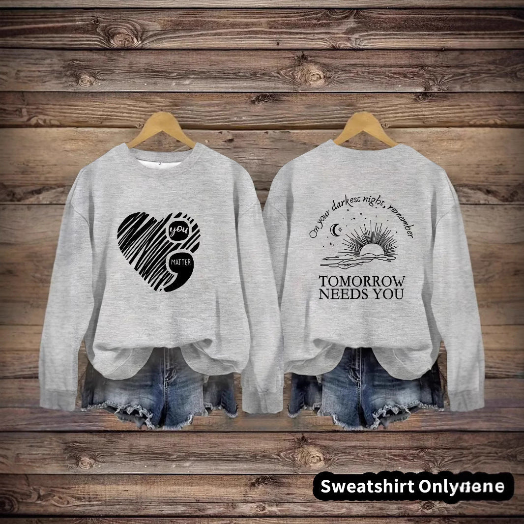 Damen Sweatshirt Großes Herzmotiv Norvielle - Norvielle