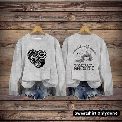 Damen Sweatshirt Großes Herzmotiv Norvielle - Norvielle