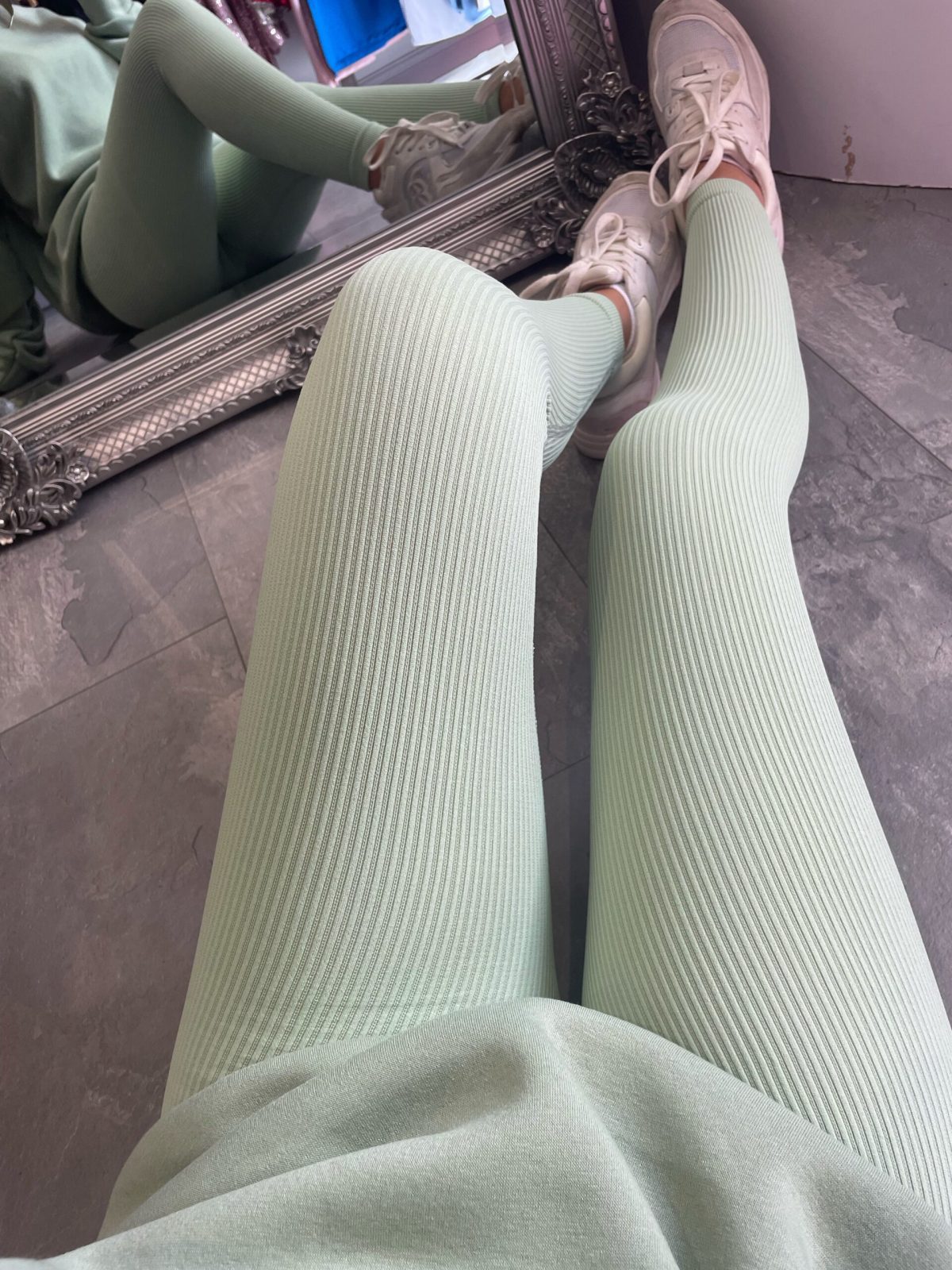 Damen Leggings Rippdesign Hochwerdig Elastisch Norvielle