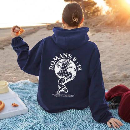 Damen Kapuzenpullover Weltmotiv Hochwertiger Druck Norvielle - Norvielle