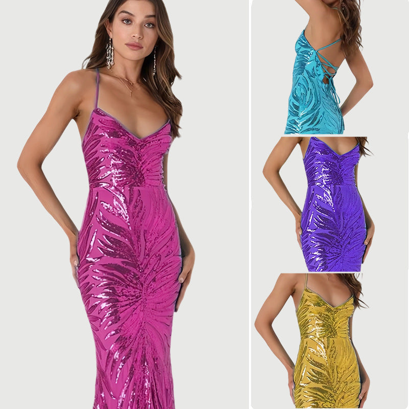 Damen Abendkleid Glitzernd Norvielle - Norvielle