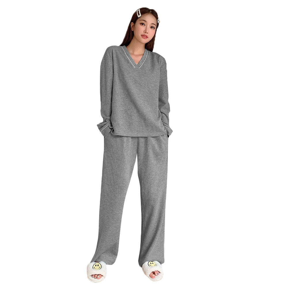 Damen Loungeanzug V-Ausschnitt Weites Design