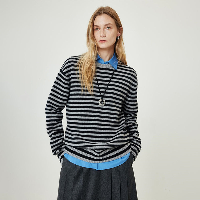 Damen Rollkragenpullover Streifenmuster Norvielle - Norvielle
