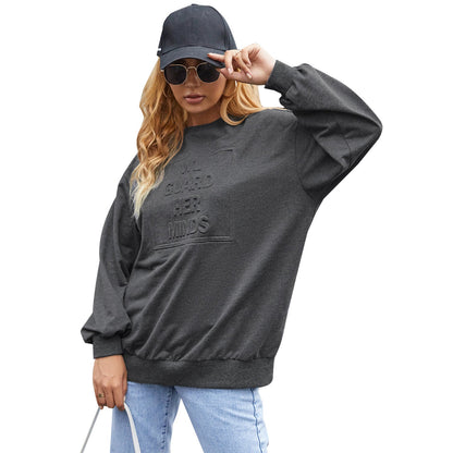 Damen Sweatshirt Rundhalsausschnitt mit Schriftzug